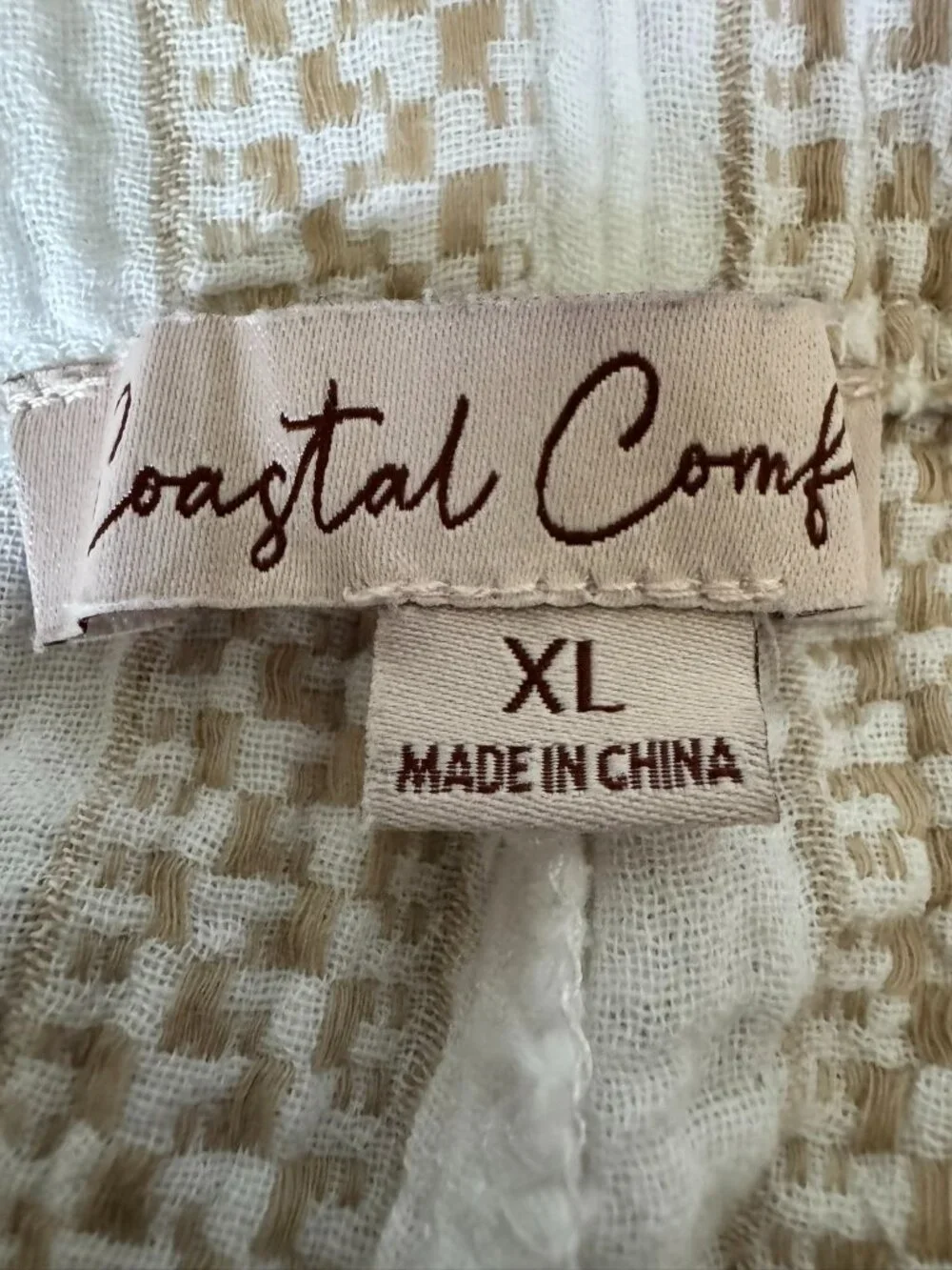 Coastal Comfort Gauze Pants XL | Cotton Beach White & Tan Stripe - Picture 9 of 9